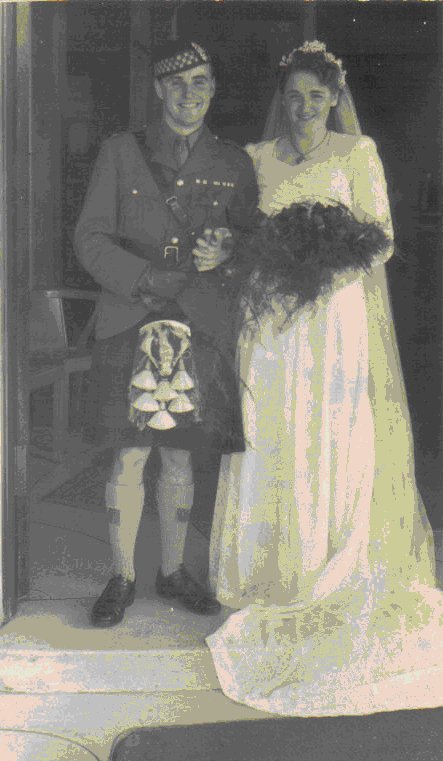 Tom and Florrie Dawson on their wedding day 1945